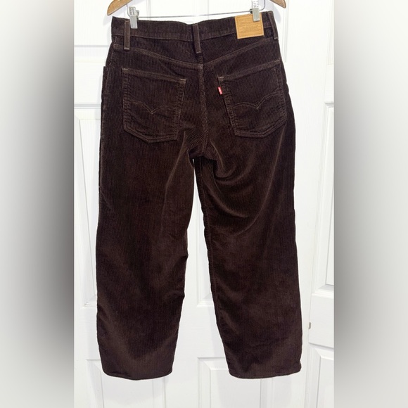 Levi’s Baggy Dad Corduroy Pants Chocolate Brown Loose Straight Leg Jeans Size 29 - Picture 9 of 16